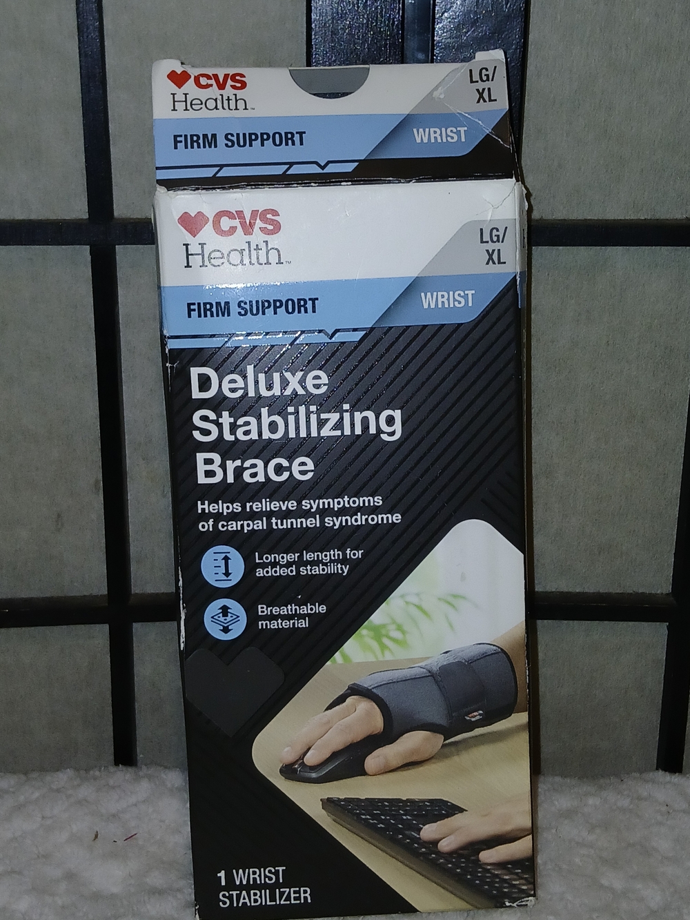 CVS Health Deluxe Stabilizing Wrist Brace - Black (LG/XL)